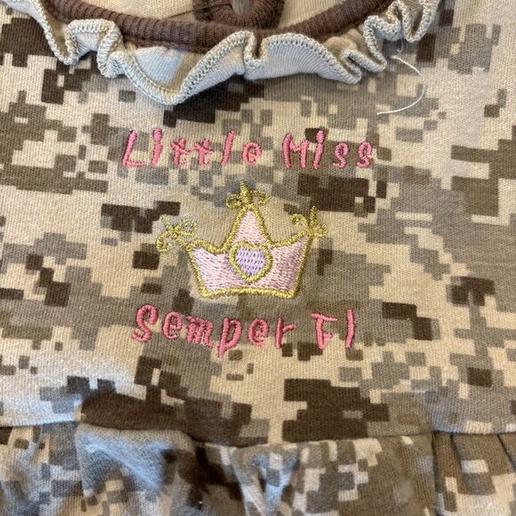 Tiny Trooper 6-9 months Camo Dress "Little Miss Semper FI" U.S. Marine - Picture 2 of 5